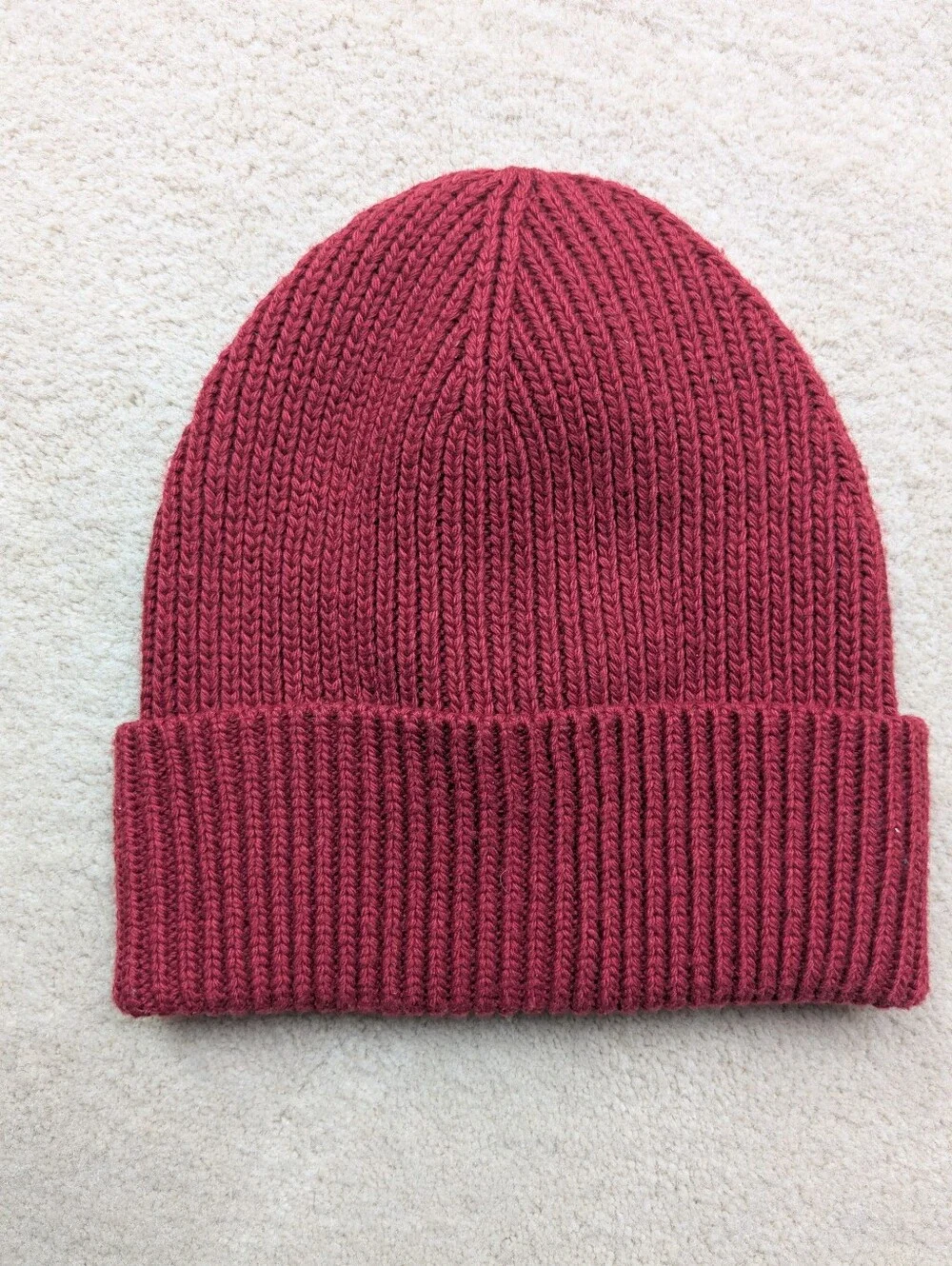 Ribbed Red Beanie